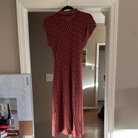 Boden Rust with Cream TriPolka Dot Midi Dress - Picture 3 of 6